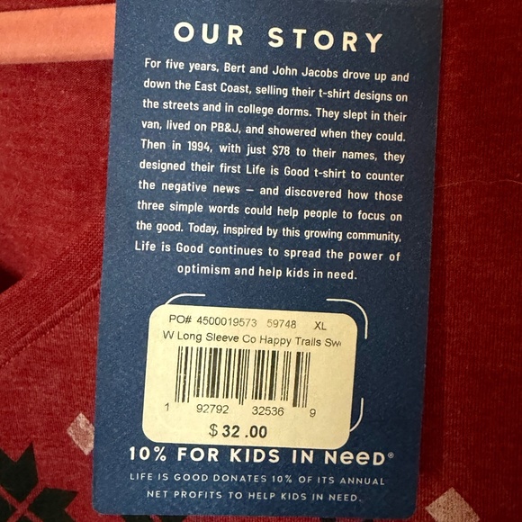 Happy Trails Life Is Good Long Sleeve Shirt - NWT - Picture 2 of 3